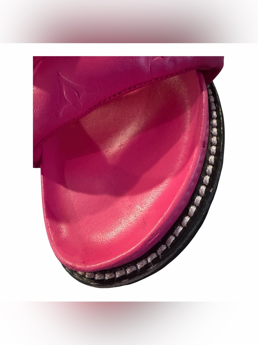 Louis Vuitton Hot Pink Chain-Link Slide Sandals - Picture 5 of 15